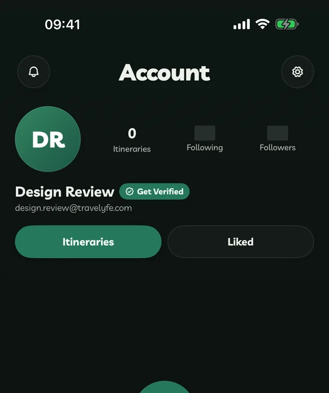 The Account tab