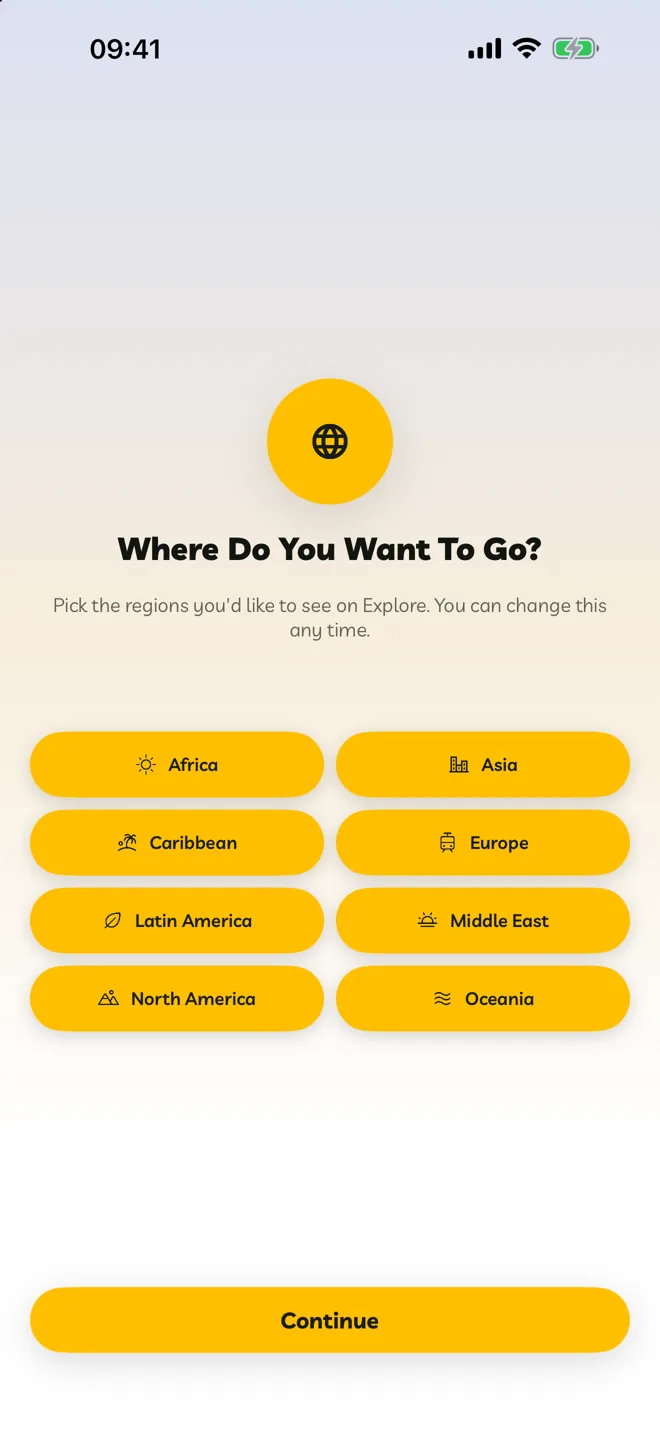 Where Do You Want To Go? with region choices