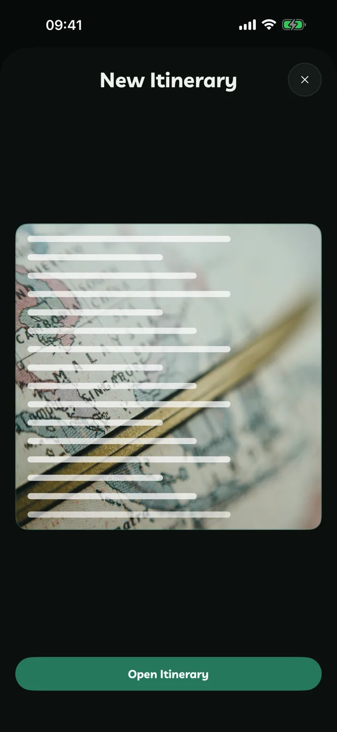 The Travelyfe card in the share sheet, scanning a shared video