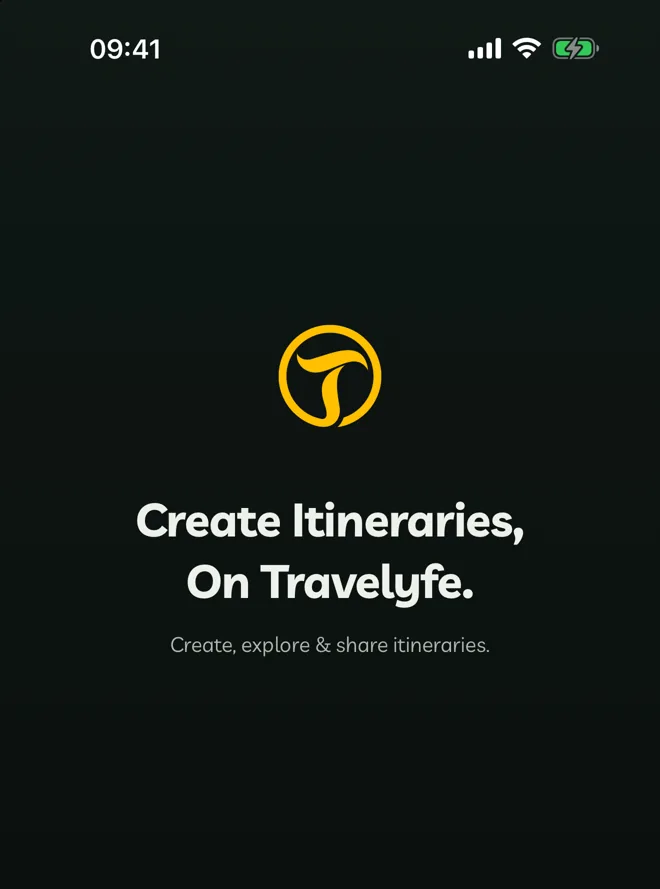The Travelyfe sign-in screen with the Email Address field and Continue With Apple and Continue With Google buttons